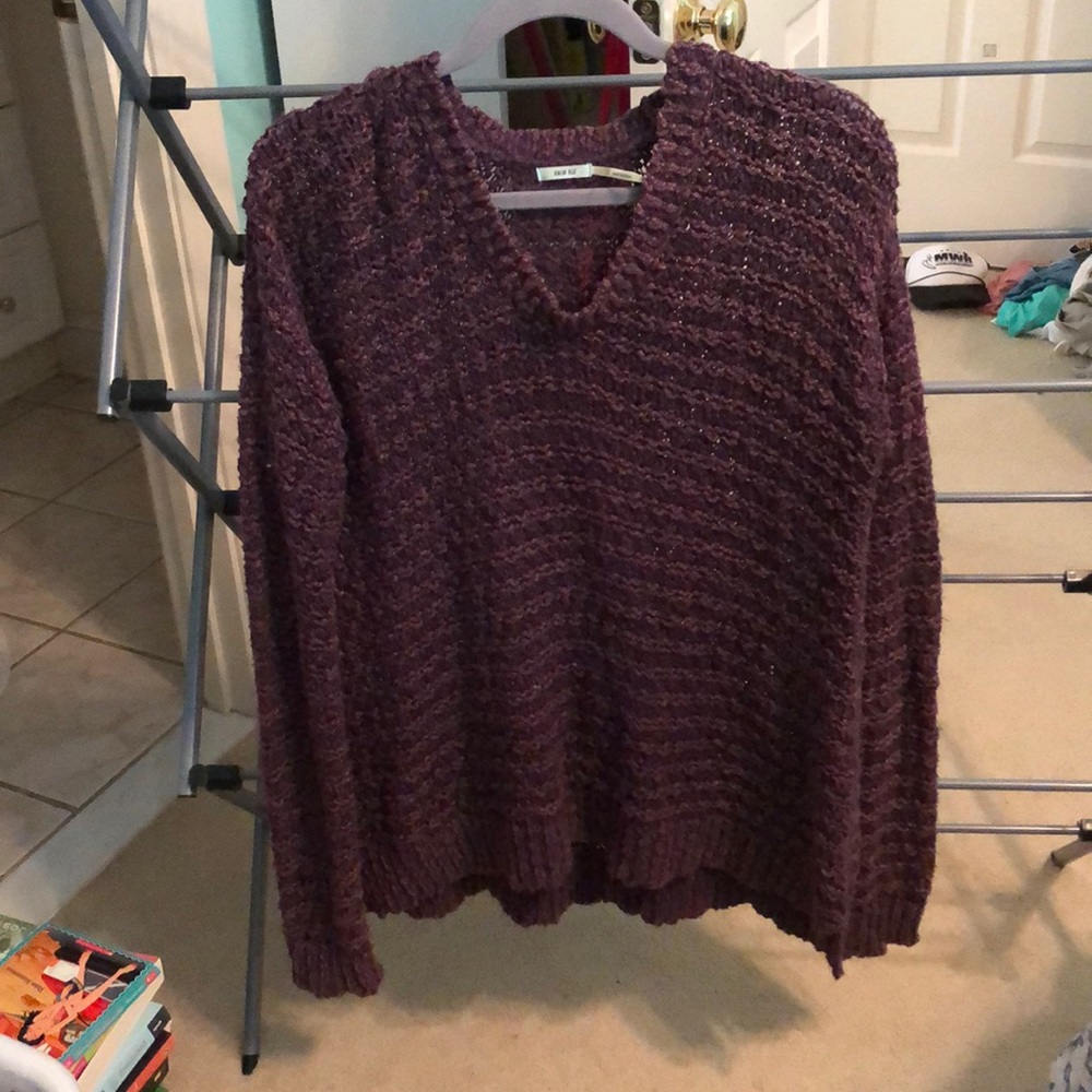 Purple oversized knit sweater
